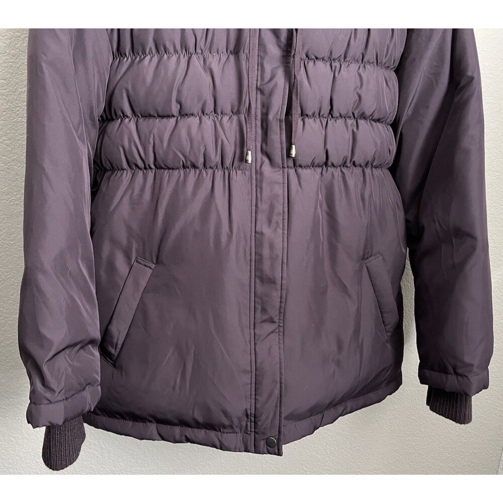 J.Jill Women's M Hooded Down Puffer Jacket Wrist Cuffs - Picture 3 of 8